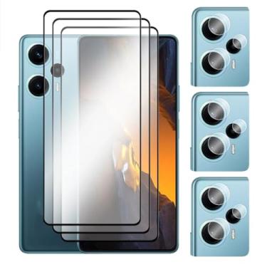 Imagem de 4 em 1, para POCO F5 5G, vidro, para POCO F3 F4 GT F5 Pro, Vidro Temperado 2.5D Protetor de Tela Coberto Total, para POCO F5, Filme 6,67 polegadas