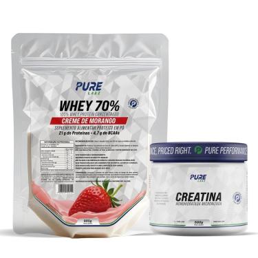 Imagem de Kit Whey Protein 70% Concentrado 900g + Creatina 500g Pure-Unissex