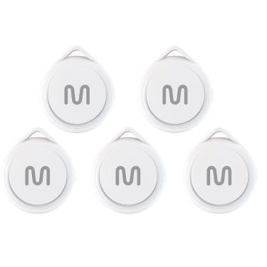 Imagem de Kit 5 Rastreadores Bluetooth Multi MTag Branco - TAG01K3
