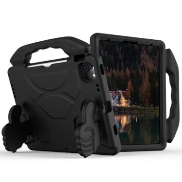 Imagem de Capa infantil para iPad Pro 11 polegadas (M5) 2025/(M4) 2024, Air 27.9 cm M3/M2, capa AMZER leve, à prova de choque, espuma vinílica acetinada, suporte para polegar, antiderrapante, capa resistente