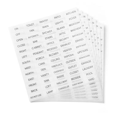 Imagem de Etiquetas de interruptor de luz, etiquetas transparentes para identificação de interruptor de luz para casa, escritório, aluguel, 65 adesivos por folha (total de 650 peças)
