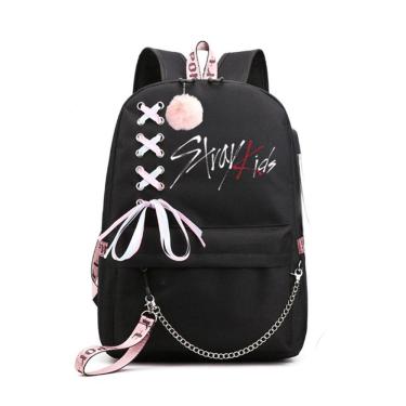 Imagem de Mochila Stray Kids School Nylon 30x18x43cm 580g