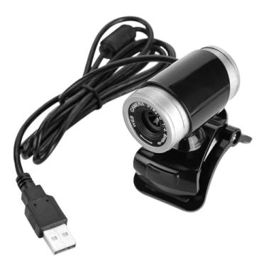 Imagem de Webcam USB com microfone, câmera de PC HD com clipe giratório de 360 graus, correção automática de cor de 12 megapixels para PC laptop (preto + prata)