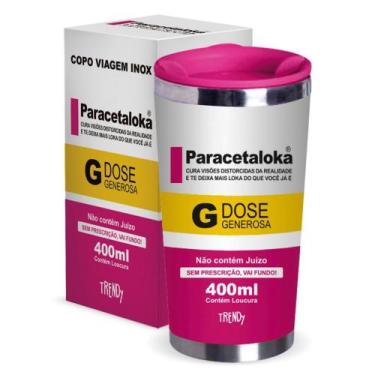 Imagem de Copo Térmico Viagem Aço Inox Personalizado Paracetaloka Cura Visões Di