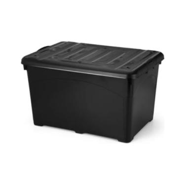 Imagem de Caixa Organizadora 95 Litros Com Rodas e Travas na Tampa-Container Reforçado- Com Rodas para Mover e Tampa com Trava para Proteger