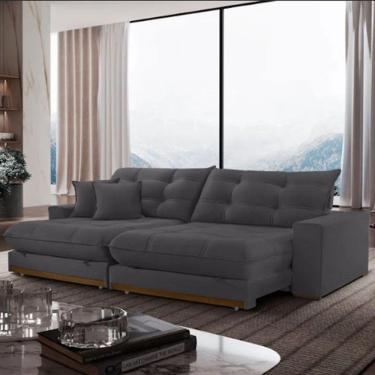 Imagem de Sofá Duque Dois Módulos De 100cm B25cm Meu Sofá Online B010 Veludo Cinza Escuro