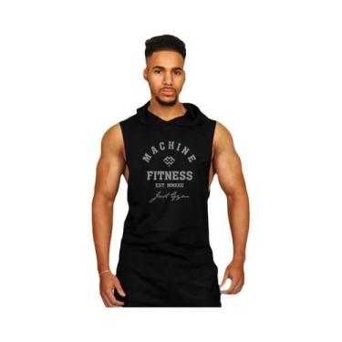 Imagem de Camiseta Regata Com Capuz Para Homens, Ajuste Muscular, Algodão, Sem M