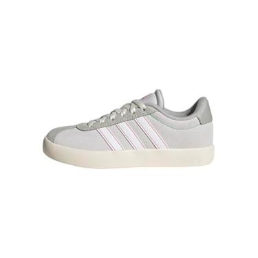 Imagem de adidas Tênis VL Court 3.0, cinza traço/branco/Lime Burst, tamanho 42 unissex criança pequena, Cinza/Branco/Lime Burst, 11 Little Kid