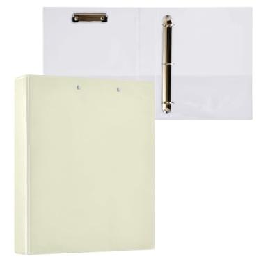 Imagem de Pasta de arquivo amarela clara para fichário de anéis redondos para escola e escritório, 1 pacote