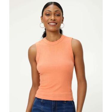 Imagem de Blusa Regata Feminina Canelada Marisa-56168, Laranja, G