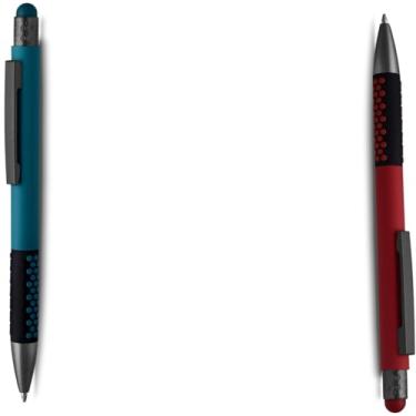 Imagem de Caneta Esferográfica Retrátil com Grip, Escrita Azul, Plástico, Kit com 1 e 2 Unidades (Azul e Vermelho;)