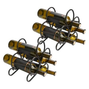 Imagem de WRENYZK 2 conjuntos de 4 prateleiras de vinho para garrafas, rack de vinho de bancada, prateleira de vinho moderna, organizador de economia de espaço, suporte de bar para bebidas alcoólicas, suporte
