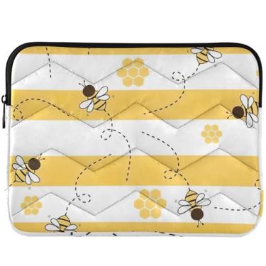 Imagem de Capa para notebook com listras amarelas bonitas para MacBook 13 polegadas capa fofa para laptop 13-14 polegadas universal