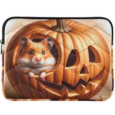 Imagem de Capa para notebook personalizada com estampa de hamster abóbora fofa, capa para notebook colorida, capas e capas universais para laptop de 13 a 14 polegadas