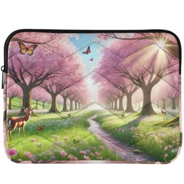 Imagem de Capa de laptop floral primavera flor de cerejeira capa para notebook capa para MacBook 13 polegadas capa para laptop fofa 13-14 polegadas universal