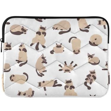 Imagem de Capa para notebook com desenho animado de animais e gatos, capa para notebook universal de 13 a 14 polegadas fofa para MacBook Pro de 14 polegadas