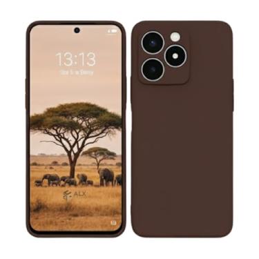 Imagem de Capa Silicone Aveludada Ultra Fina Compatível com Realme C51 / C53 / Note 50 – Case Resistente Antichoque Premium (Marrom)