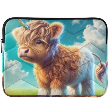 Imagem de Capa fofa de unicórnio para laptop Highland Cattle fofa capa protetora universal de 33 a 14 polegadas para laptop capa protetora para MacBook de 13 polegadas