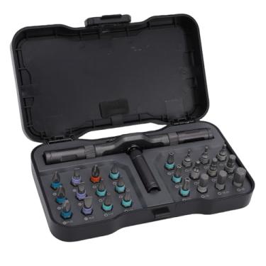 Imagem de Fafeicy Conjunto de Chave de Fenda de Catraca, Mini Ferramenta de Reparo Precisa Multifuncional Magnética 24 Em 1 Com Alça Removível e Travamento Duplo, para Móveis, Computadores,