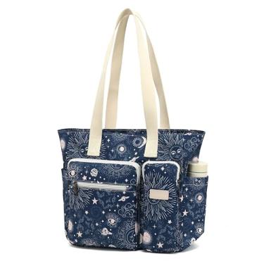 Imagem de SANFAN Bolsa feminina com vários bolsos, bolsa de ombro leve, bolsa de mão de grande capacidade para viagens, trabalho, academia (Sol de Mayo)