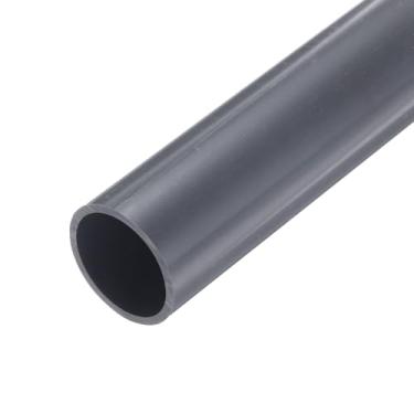 Imagem de Tubo rígido de PVC de 2,5 cm, tubo redondo, tubulação de hardware 28,2 mm ID 32 mm OD 25,4 cm de comprimento, cinza claro, alto impacto para tubulação de água, artesanato, manga de cabo