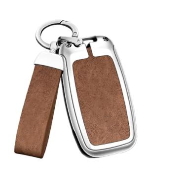 Imagem de Capa de couro para chave de carro de liga de zinco compatível com Kia Carens Ceed Rio 3 Sportage Optima Sorento Cerato Soul Forte Seltos Sid K2 K3(C-silver brown)
