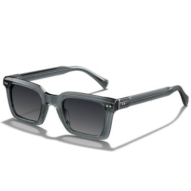 Imagem de Óculos de Sol CARFIA CA6027 Masculino - Retangular Retrô com Chanfraduras, Lentes Polarizadas e Proteção UV400