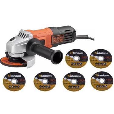 Imagem de Esmerilhadeira Lixadeira Angular 4.1/2 650w 110v Black+Decker Com 6 Di