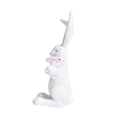 Imagem de Ｂｅｓｇａ Estatueta de coelhinha mãe e bebê, adorável estátua de para mesa, enfeite de Páscoa, decoração fofa em resina para mesa, sala de estar e, Abraço