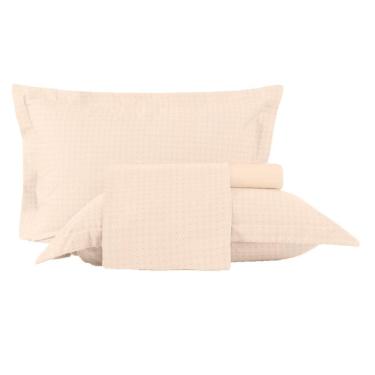 Imagem de Jogo de Cama Queen 4 Peças Altenburg Toque Acetinado Play Bege