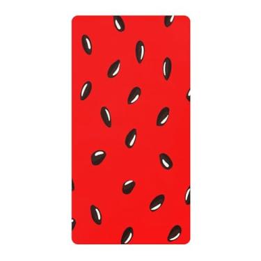 Imagem de Blueangle Lençol de berço padrão para berço infantil - Lençóis de algodão macio e respirável com sementes de melancia preta (105)