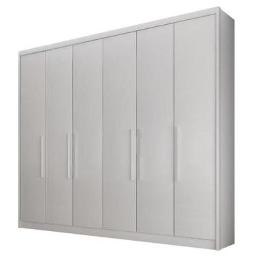 Imagem de Guarda Roupa Casal Bolonha 6 Portas 6 Gavetas Neve  Novo Horizonte