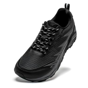 Imagem de HOBIBEAR Tênis masculino de trilha para trilhas, ajuste amplo, leve, cano baixo, respirável para caminhadas, caminhadas e aventuras ao ar livre, Preto 7093, 7 Wide