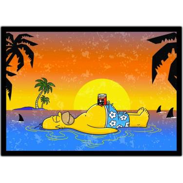 Imagem de Quadro Desenho Homer Simpsons Cerveja Duff Com Moldura G01