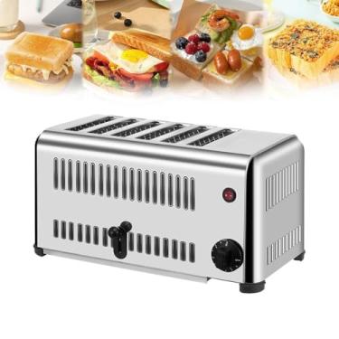 Imagem de Torradeira comercial com aquecimento de dupla face, temporizador de 1 a 5 minutos, dissipação de calor eficiente, acoplamento de óleo oculto, ideal para café da manhã e lanches, torragem rápida e