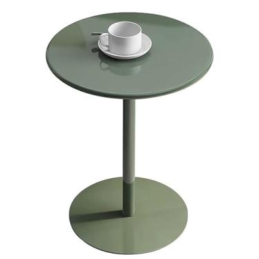 Imagem de Mesa lateral de ferro, mesa de centro redonda moderna, mesa de destaque escandinavo para sala de estar, quarto, escritório, uso interno/externo, altura 28,3