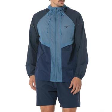 Imagem de Jaqueta de Corrida Masculina Mizuno High 2, Azul, M