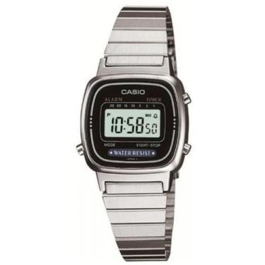 Imagem de Relógio CASIO VINTAGE feminino digital prateado LA670WA-1DF, Prata