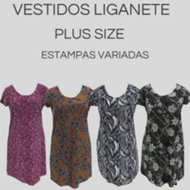 Imagem de Vestido de liganete Plus Size Com Manga : leve, prático e perfeito par