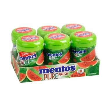 Imagem de Chiclete Mentos Sem Açúcar Pure Fresh Melancia - Caixa 6 Unidades 56g
