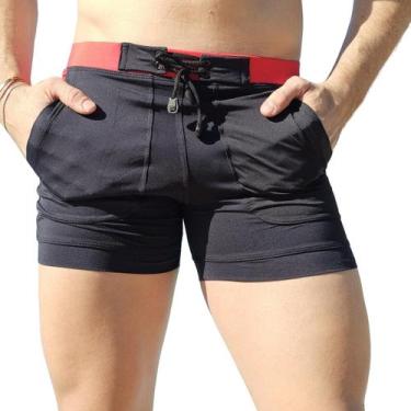 Imagem de Bermuda & Sunga Boxer Grigo Collection Preta e Vermelha, 50, Preto