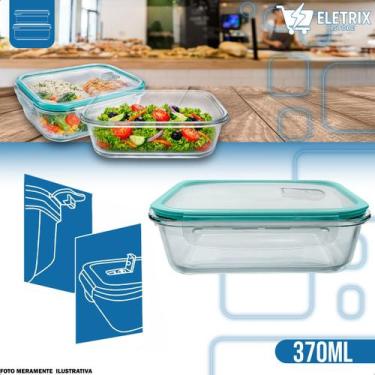 Imagem de Pote Hermetico 370Ml Marmita Fitness Para Freezer Micro Ondas Vidro Te