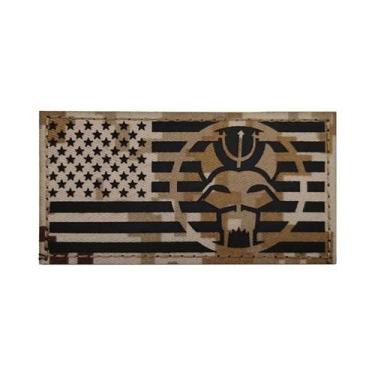Imagem de Patch Refletivo Com Cabeça De Gato E Tridente Da Bandeira Dos EUA Em C