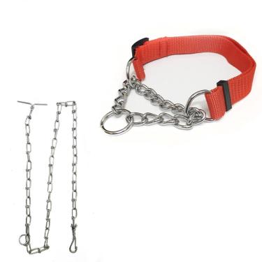 Imagem de Coleira Guia Cachorro Corrente Semi Enforcadora