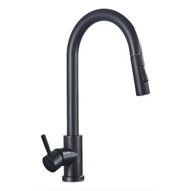 Imagem de Torneira Gourmet Cozinha com Touch Monocomando Domum Preto Fosco