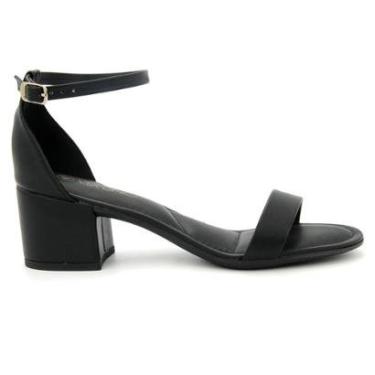 Imagem de Sandalia Via Uno 856002 Salto Grosso Casual Fivela Feminino-Feminino