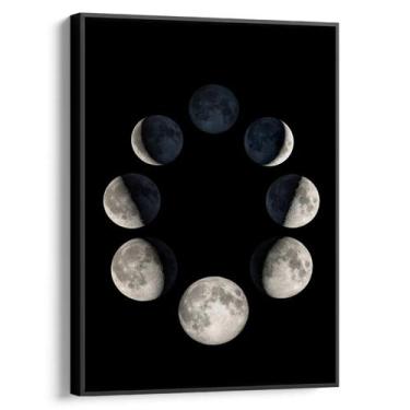 Imagem de Quadro Fases da Lua Circular - Mioquadros, 120x80 cm, Preto