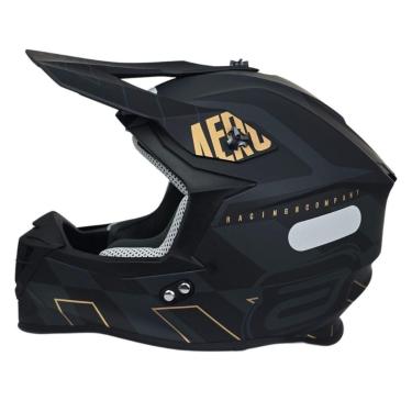 Imagem de Capacete Asw Motocross R3 Victorious Preto Gold-Unissex