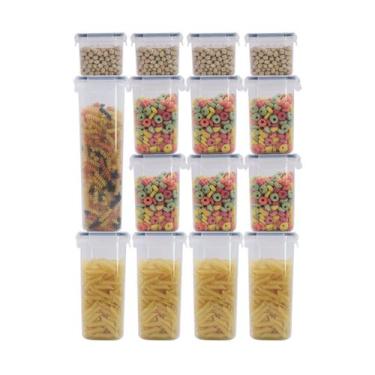 Imagem de Kit 15 Potes Herméticos Multiuso Organizadores Alimento Tempero Cozinh