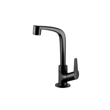 Imagem de Torneira Flatt 1195 F71 com Arejador no Bico para Banheiro Acabamento Preto Fosco